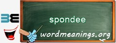 WordMeaning blackboard for spondee